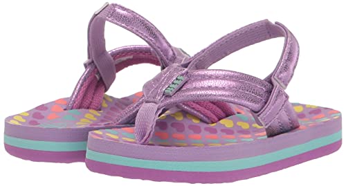 Reef Girls Ahi Flip-Flop, Lavender Hearts, 9 Little Kid #TOP6