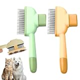 Lot 2 Brosse Chat Autonettoyante Poils Morts - Brosse Pour Chat Poil Long et Court, Outil ...