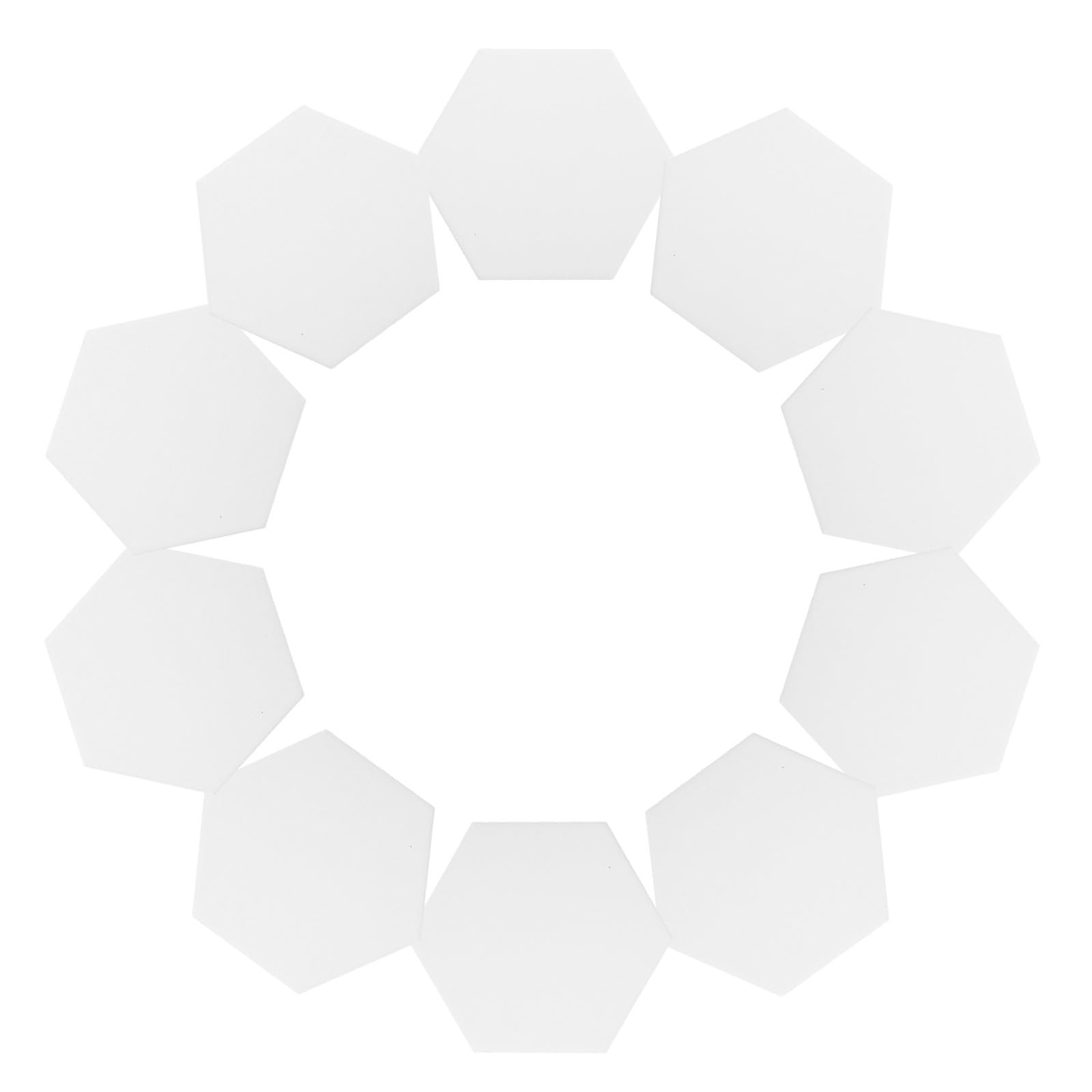 SHINEOFI Posavasos Mate de cerámica hexagonales, Juego de 10, Blancos, Antideslizantes y absorbentes, para Transferencia térmica y Uso en Escritorio