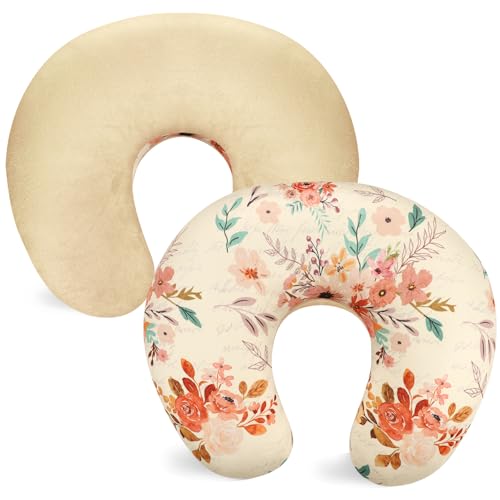 Image of Nursing Pillow Cover 1 Pack, Stretchy Removable Nursing Cover for Breastfeeding Pillows, Ultra Soft Snug Fits On Newborn Feeding Pillow Case for Baby Girls Boys, Autumn Theme
