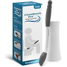 DMI CleanReach Pro with Sanitary Holder - Easy Release Toilet Aids for Wiping Bottom, Butt Wiper Tool for Women and Men, Long Handle Toilet Aids for Seniors and Handicap, Toileting Wand