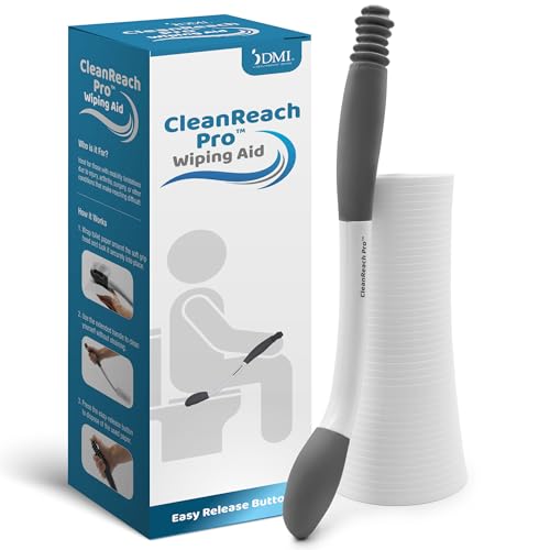 DMI CleanReach Pro with Sanitary Holder - Easy Release Toilet Aids for Wiping Bottom, Butt Wiper Tool for Women and Men, Long Handle Toilet Aids for Seniors and Handicap, Toileting Wand by DMI - Used condition - US$10.78