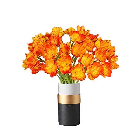 kaimimei Artificial Poppy Flowers Fake Flower Decorative Flower Real Touch 20 pcs Flower for Wedding Party Home Decoration(Orange)(vase not Include) Cover
