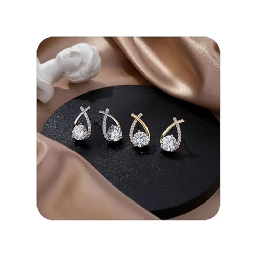 925 Sterling Silver Diamond Stud Earrings for Women