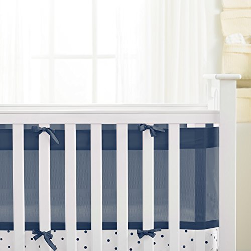AirFlowBaby 14\" Mesh Crib Liner, Navy - Thumbnail 2