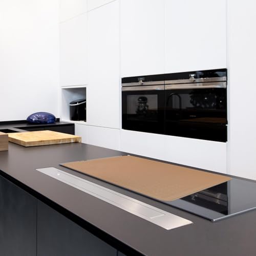 Stove Top Cover for Electric Stove - Silicone Stove Mat for Glass Top, Glass Cooktop Protector, XL Dish Drying Mats For Kitchen,Oven Covers for Electric Stove (Caramel,28 x 20)