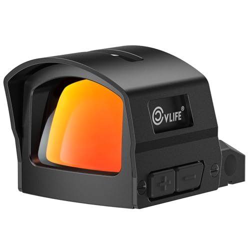 Image of CVLIFE BearMight 5000G Shockproof Auto-Brightness Red /Green Dot Sight for RMS RMSc, 36MOA Circle & 2MOA Dot Motion Awake Open Reflex Sight with Hood, Adapter for MOS /RMR /Picatinny, Optics for Hunting