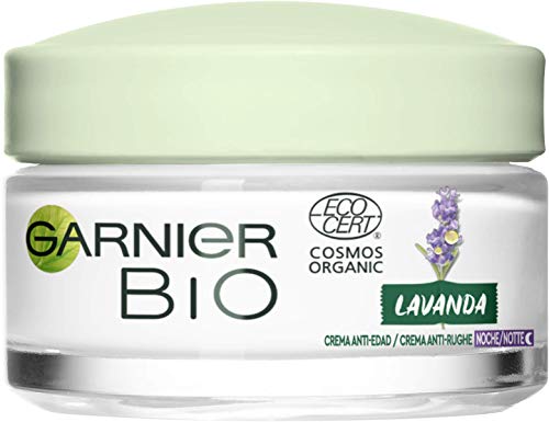 Garnier Bio Crema Anti - Edad Noche Regeneradora Aceite Esencial Lavanda Ecológico Y Aceite Jojoba Ecológico, Terracota, 50 ml (Paquete de 1)