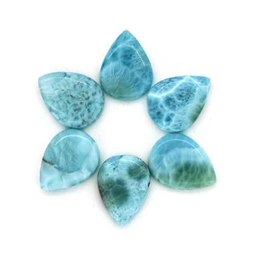 Larimar naturel 15x20 mm cabochon poire pour fabrication bijoux