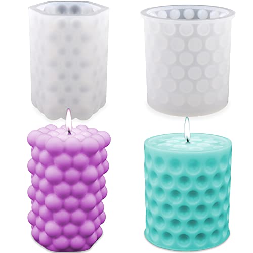 Bubble Candle Molds,Cylinder Candle Molds Silicone,Pillar Silicone