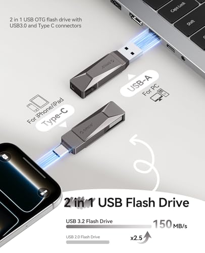 Orico USB Flash Drive 32GB 2-in-1 Gray thumbnail 2
