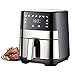 Produktbild 3.5L Heißluftfritteuse aus Edelstahl, Airfryer mit Digitalen LCD-Display, 8 Programmen, 1500W Heissluft-fritteusen, Fett-frei Frittieren, Smart Fryer Einfach zu Reinigen, Backen, Grillen, Rösten