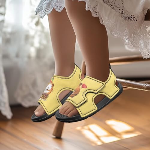Open Toe Cartoon Hamster Pig Kids' Sandals for Girls Thick Sole Leather Slipper for Casual Wear3