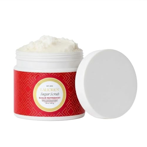LALICIOUS Sugar Lavender Exfoliating & Moisturizing Body Scrub | Sugar & Coconut Oil | Pre-Shave Scrub for Ingrown Hairs & Razor Bumps | Gently Buffs & Smooths Sensitive Skin | No Parabens Large 16oz