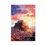 Póster de viaje de Edimburgo, lienzo para decoración de pared, pinturas para sala de estar, dormitorio, 20 x 30 cm