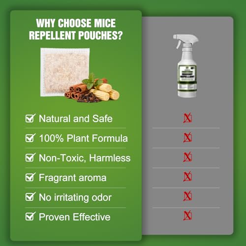 Mice Repellent Pouches, Peppermint Oil Rodent Repeller, Natural Pest Control for Rats Squirrels Insects, Indoor Outdoor Mouse Deterrent, Pet & Family Safe Alternative to Traps & Poison, 10 Packs - Image 4