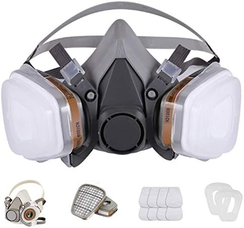 BAOMAO Reusable Face Cover Set for Painting,Gas, Dust, Machine Polishing, Organic Vapors with Filter Cotton for Staining,Car Spraying,Sanding &Cutting, DIY and Other Work Protection