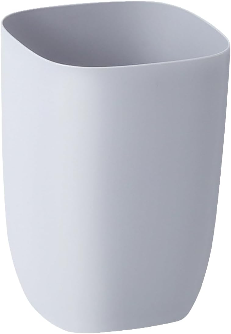 Bathroom Trash Can, Small Garbage Can for Bedroom, Living Room, Kitchen, Slim Cute Plastic Waste Basket for Office, 7L, Grey