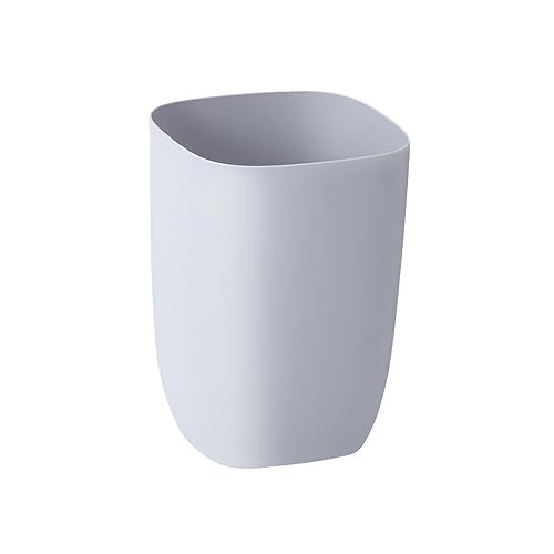 Cubo de basura pequeño para baño, para dormitorio, sala de estar, cocina, cesta delgada y bonita de plástico para oficina, 7 litros, color gris