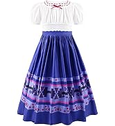 Vestido De Cosplay Isabela Madrigal Para Niña – Incluye Guirnalda Y Bolso, Tallas 3-9 Años, Perfecto Para Halloween Y Cumpleaños