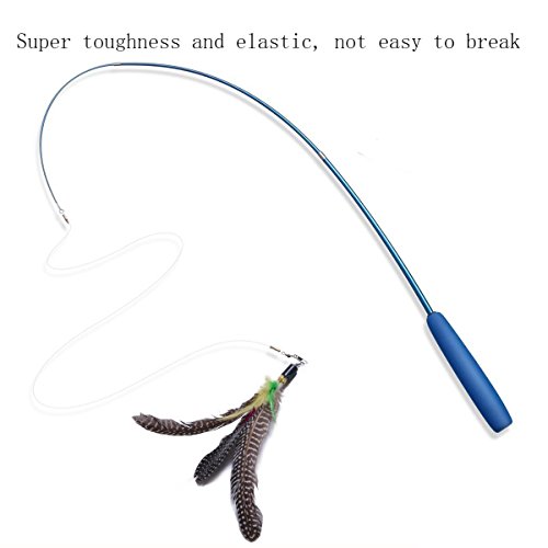 Jteey Cat Toys Interactive,9 Packs Retractable Cat Toy Wand, Cat Feather Toy, Assorted Refills Teaser Exerciser Wand Toy Set,Fish Bird Butterfly Dragonfly Worm #TOP4