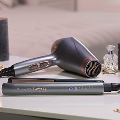 Image of Remington S8598 SmartPro Hair Straightener | Keratin Protect Flat Iron with Almond Oil Infused Plates | Intelligent Heat Sensor Technology | 3x More Heat Protection | Digital Display | 5-Year Guarantee
