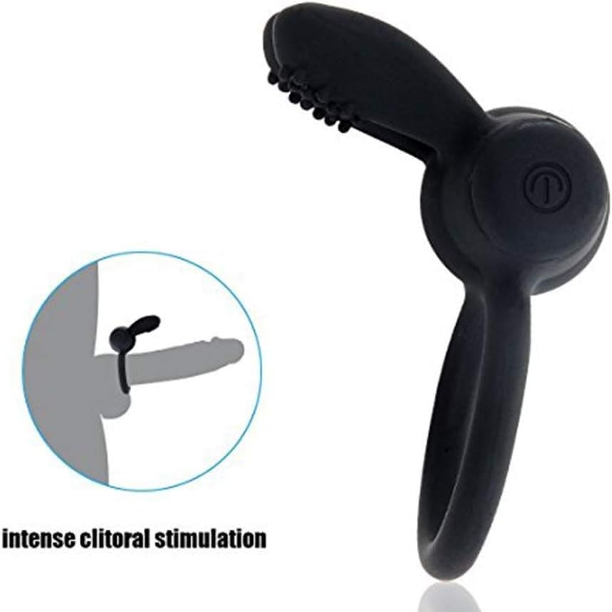 Anillo vibrador recargable para parejas (color negro perla)