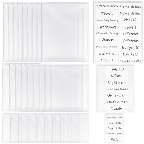 Sacs d'hôpital pour le travail et l'accouchement Honoson | 30 pochettes d'organisation en plastique