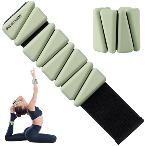 Image of BECOJADDE Ankle Weights Set of 2 (1 lb /2 lb /3 lb Each) Adjustable Wrist Weights for Women Men Wearable Arm Leg Weight for Pilates, Running, Walking, Workout, Yoga