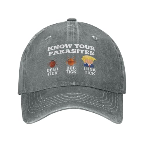 YIHOCIDE Know Your Parasites Anti-Trump Hat Adjustable Fashion Gray Cap for Men Women