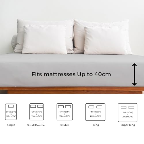King Fitted Bed Sheet, Extra Deep Pocket, Fits Mattress up to 40cm (16"), Soft Brushed Microfiber, OEKO-TEX Certified - Image 4