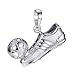 Produktbild MATERIA Fussball Anhänger Herren Jungen - 925 Sterling-Silber Kettenanhänger Fußball-Schuh mit Ball in Etui KA-70-Silber