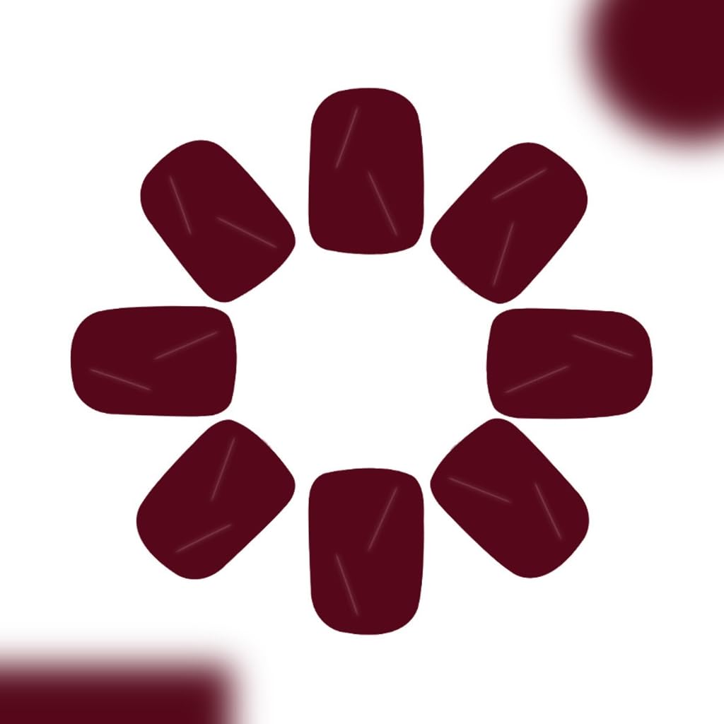 24Pcs Square Wine Red French Fake Nails Acrylic False Nails,Artificial Nails Glues on Nails for Women
