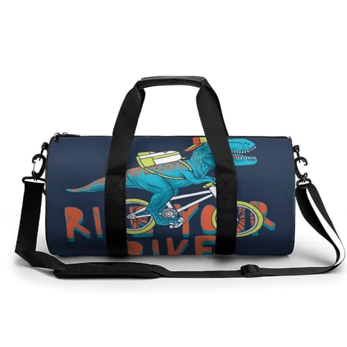 Sac de sport dinosaure à bicyclette 45cm pour gym et camping