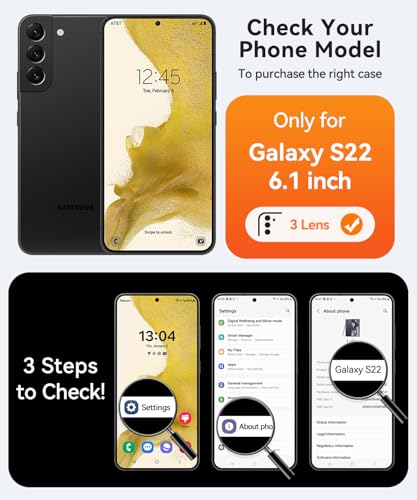 Image of CANSHN Designed for Samsung Galaxy S22 Case [Full Camera Protection] [Compatible with MagSafe] Translucent Matte Shockproof Protective Phone Cover 6.1 Inch - Deep Blue