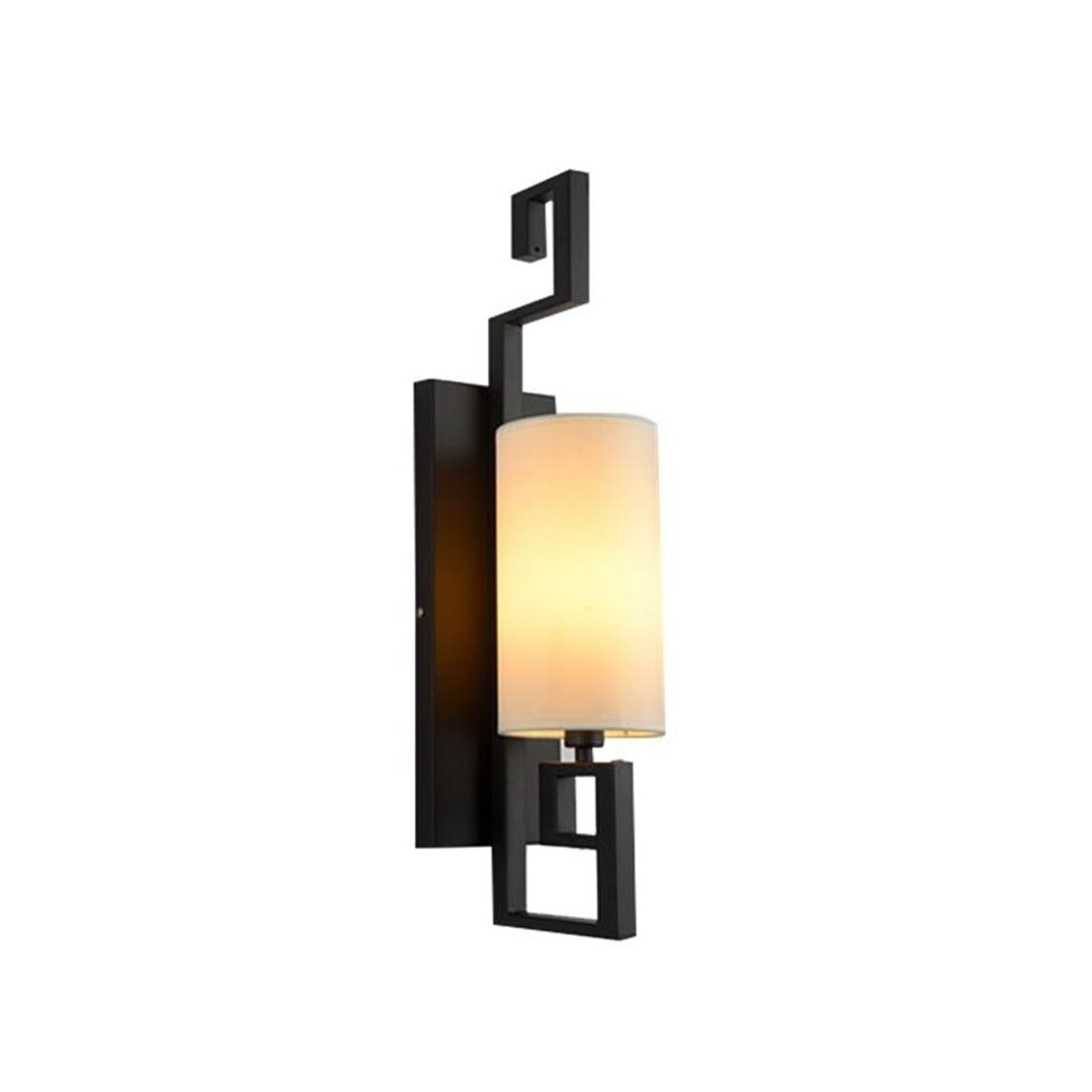 WQQYU6HKF Lights Geometric Square Frame Wall Sconce Fabric Lamp for Corridor Lamps(Black)