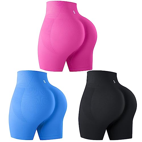 Women's Butt Lifting Gym Shorts, High Waist Workout Set Booty Seamless Pack