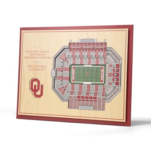 YouTheFan NCAA Oklahoma Sooners 5 Layer StadiumView Wall Art