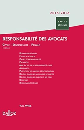 Responsabilité des avocats 2015/2016