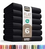Utopia Bedding Flat Sheets - Pack of 6 - Soft Brushed Microfiber Fabric - Shrinkage & Fade Resistant Top...