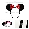 LIANGYUNZE 30 Pcs Mouse Ears Headband for Birthday Supplies and Mouse Themed Park Hair Accessories Costume Play Celebration(Pink Red and Black) #1