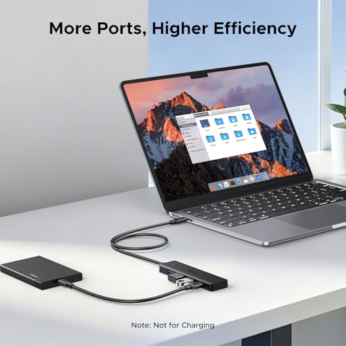 UGREEN USB C Hub, 4 Ports USB A Splitter Ultra-Slim USB Expander for Mouse, Keyboard, Flash Drive, U Disk, Printer Compatible with Laptop, Desktop PC, Xbox, PS5, and More 2FT — view 6