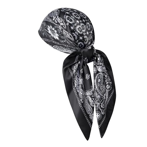 Image of 35 inch Men's Silk Cowboy Scarf - Oversized Western Bandana Neckwear, Large Square Scarf with Gift Packaging