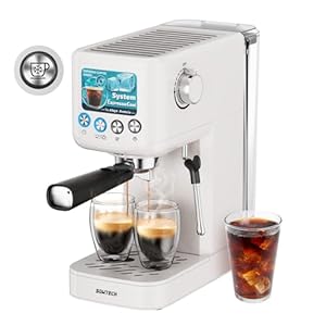 SOWTECH Espresso Machine 20 Bar,Professional Espresso Maker with Milk Frother,Expresso Coffee Machine with 42 oz Removable Water Tank,Stainless Steel,Beige