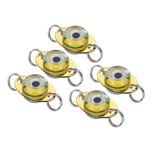 PATIKIL LED Fishing Lure Light, 5 Pcs Deep Drop Fishing Light LED Spoons Underwater Fishing Lights Lighted Bait Flasher Trolling Lures Rig, White