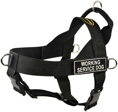 DT Universal No Pull Dog Harness, Working Service Dog, Black, X-Large, Fits Girth Size: 36-Inch to 47-Inch