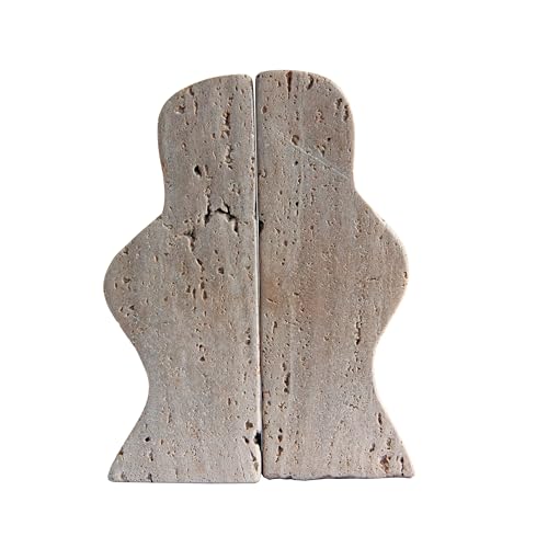 Creative Co-Op DF8516 Decorative Travertine Wave Bookends, Natural thumb #6