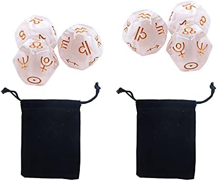 Juego de 6 dados de astrología, tarot y constelaciones