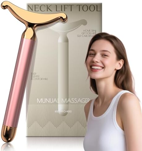 Facial Massager & Neck Lifter, Lymphatic Drainage Depuffer, Jawli...