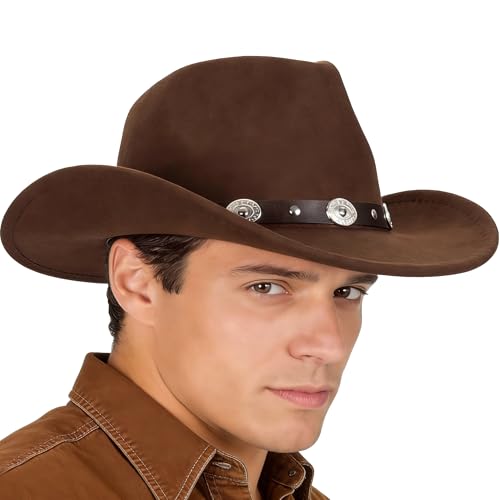 IZUS Western Cowboy Hat for Women Gus Outback Felt Hats Rodeo Cowgirl Hat 22-22.75 inch fit for M/L